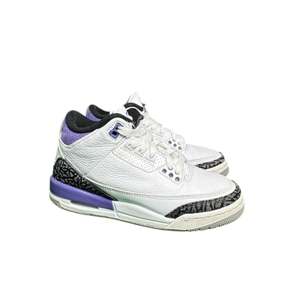 Jordan 3 Retro Dark Iris White Purple Kids Size 3.5Y DM0967-105